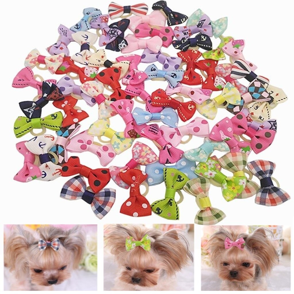 10/20 stuks schattige kleine hondenhaarstrikken, hondenhaaraccessoires, hondenverzorgingsstrikken voor teddy, yorkie, maltezer puppy: Mix stijl / 10 stuks