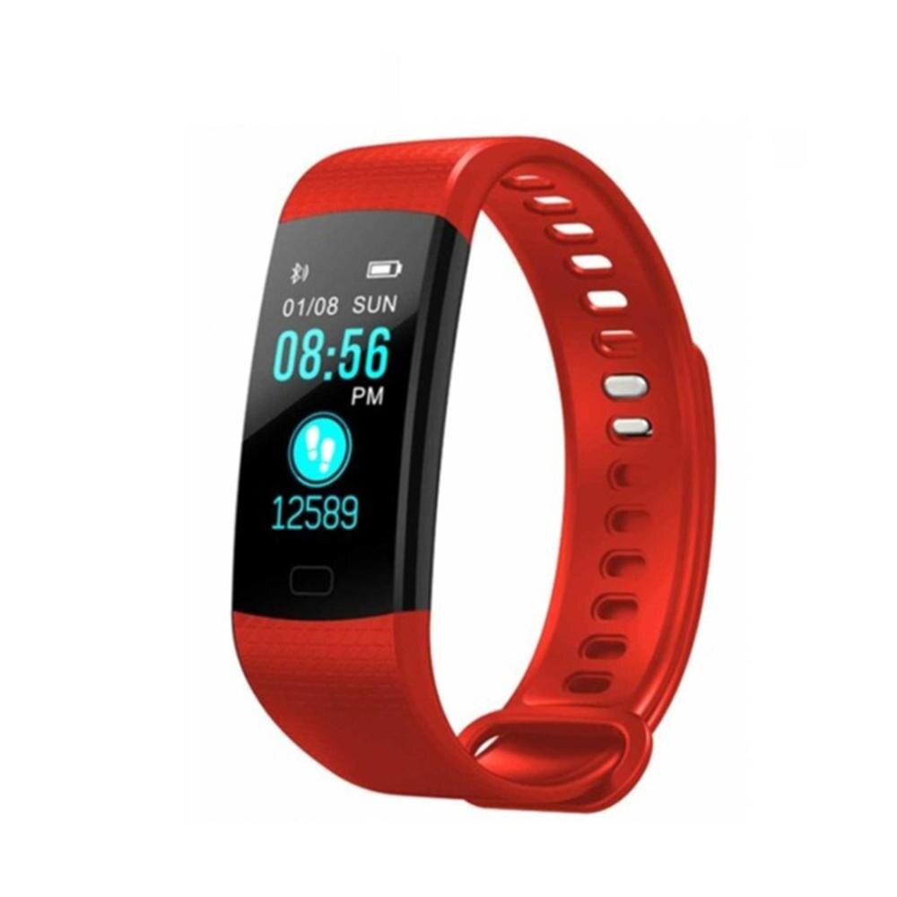 Y5 smart armband hjärtfrekvens blodtrycksmätare tracker fitness tracker smart armband vattentät smart watch stegräknare: Röd