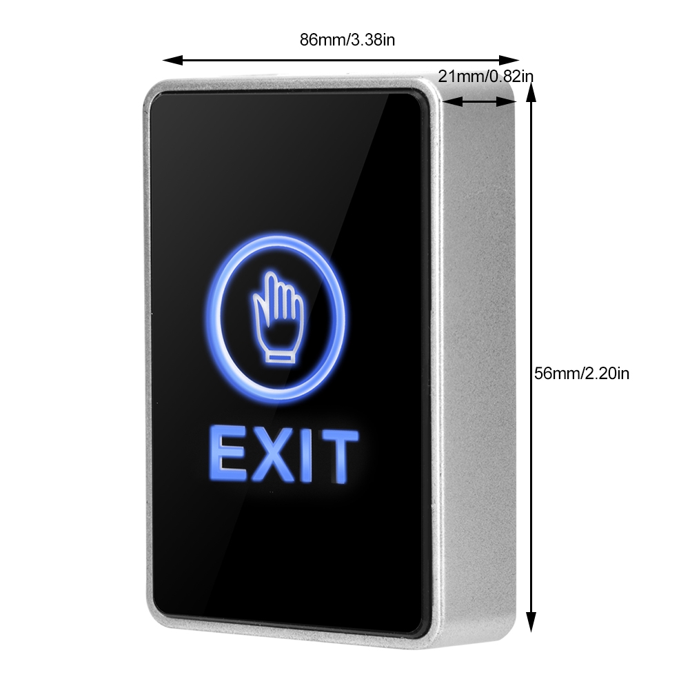 Access Control Switch Touch Sensor Pannel NO NC COM Exit LED Light Access Control Switch Button For Home Security