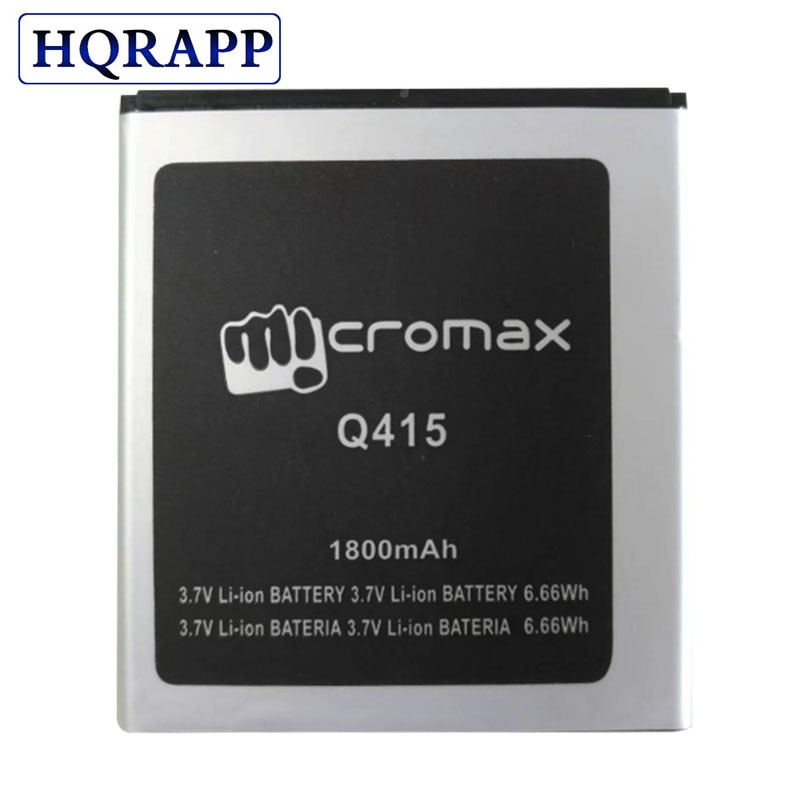 100% Voor Micromax Q415 Vervangende Batterij Voor Micromax Q415 Mobiele Telefoon Batterij Batteria