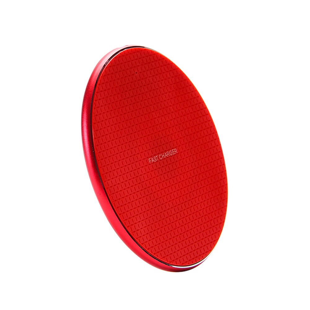 Wireless Charger Circular Wireless Recharger 7.5W/10W Fast Charger QI Standard Compatible with IOS Android: Red