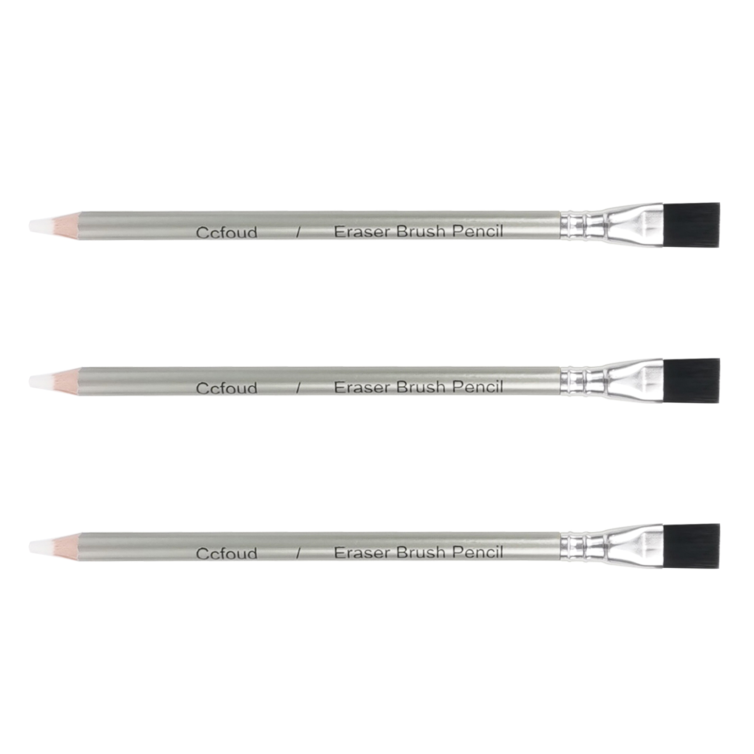 Detail Eraser Pencil-3/5/10pcs Eraser Pencils with Brush,Erasing Small Details or add Highlights for Charcoal Pencil Drawings: WHITE