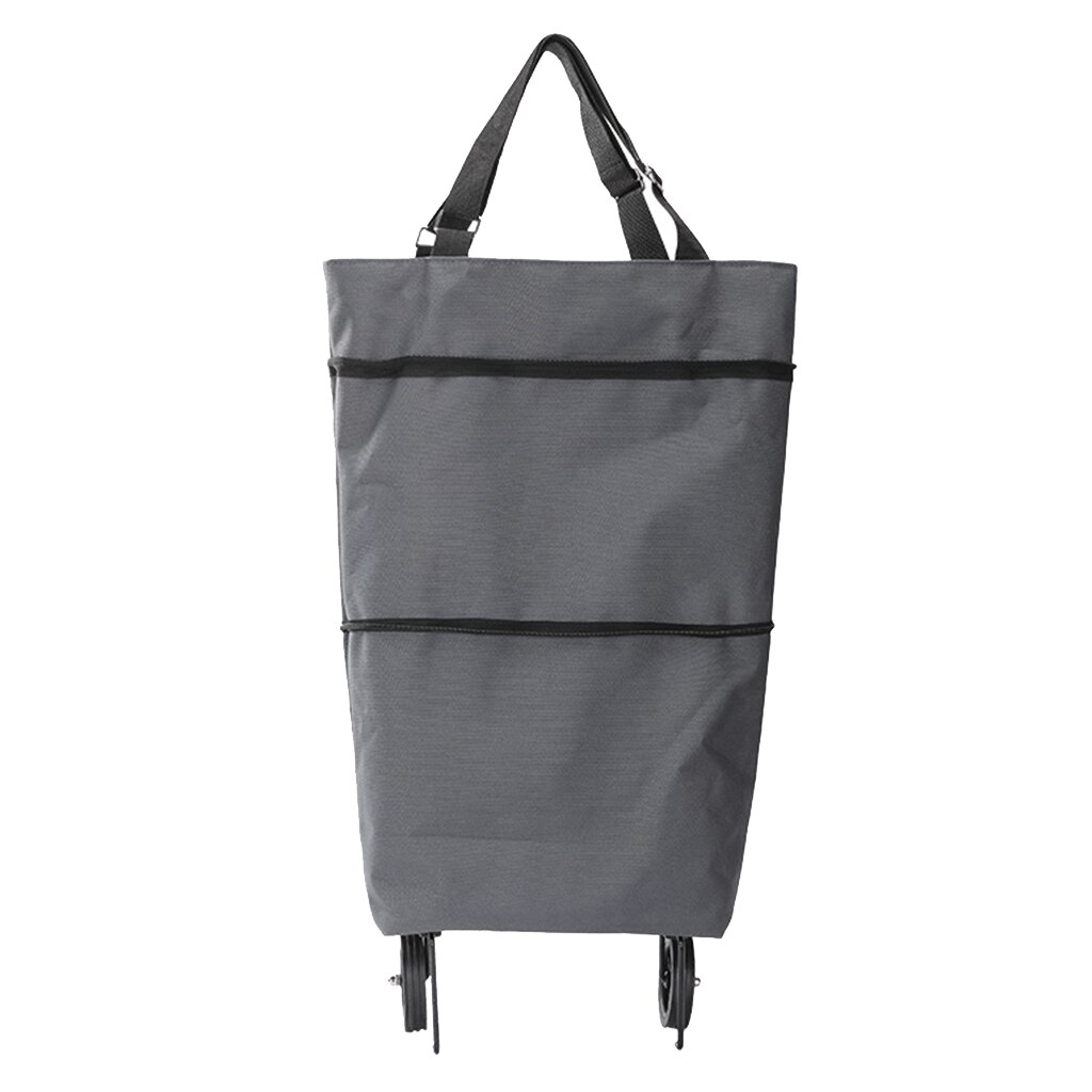Foldable Portable Shopping Storage Bags Trolley Bag Food Grocery Cart On Wheels: Gray