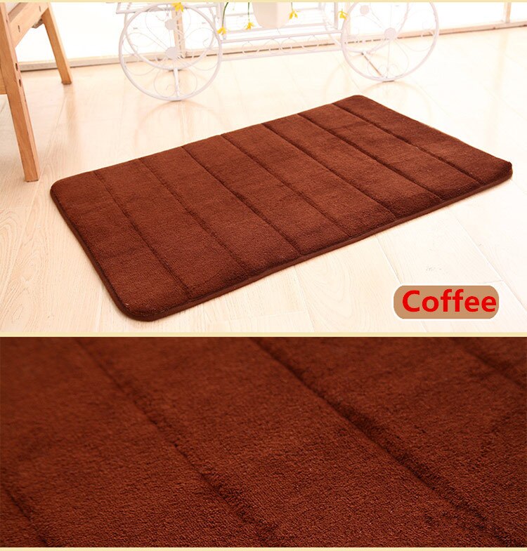 40*60 cm Badmat Badkamer Tapijt Wateropname Tapijt Shaggy Traagschuim Badkamer Mat Keuken Floor Tapis salle De Bain: Bruin