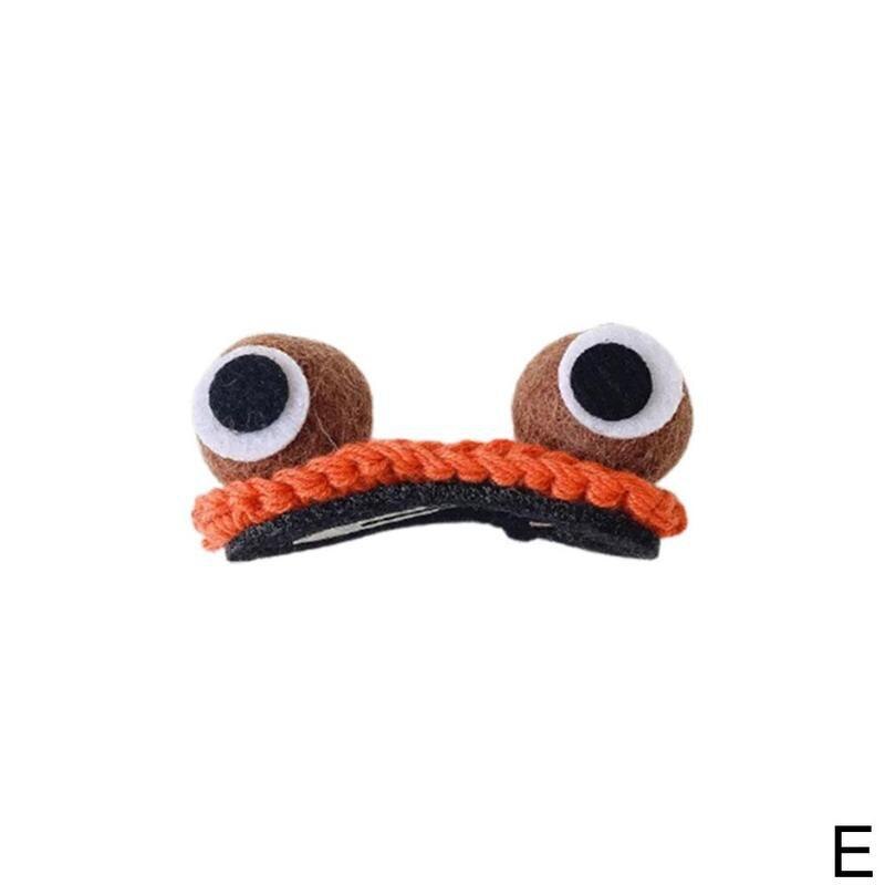 1 pcs Hairpin Frog Eyes Hairpin for Women Bangs Broken Hair Side Clip Sweet Fun Trend Hair Accessories: orange