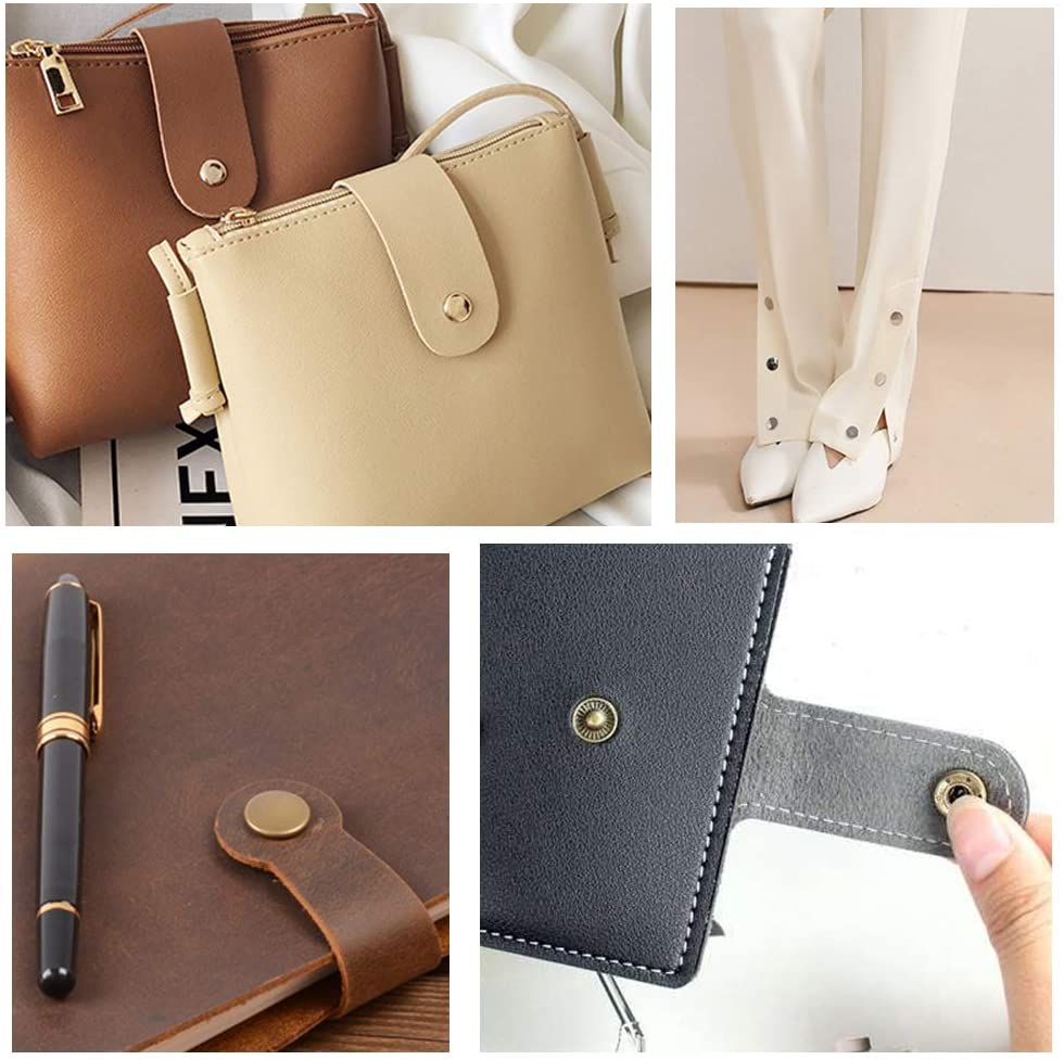 Trykknapper sæt 12.5mm metal trykknapper til tøj håndværkstaske sko krave bælte jeans perfekt pasform juster knap gør det selv skrædder