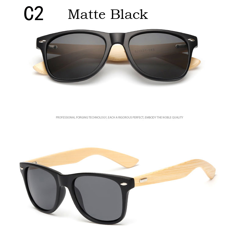 16 color Bamboo Sunglasses Men Wooden Sunglasses Women Brand Mirror Original Wood Sun Glasses retro de sol masculino: Red