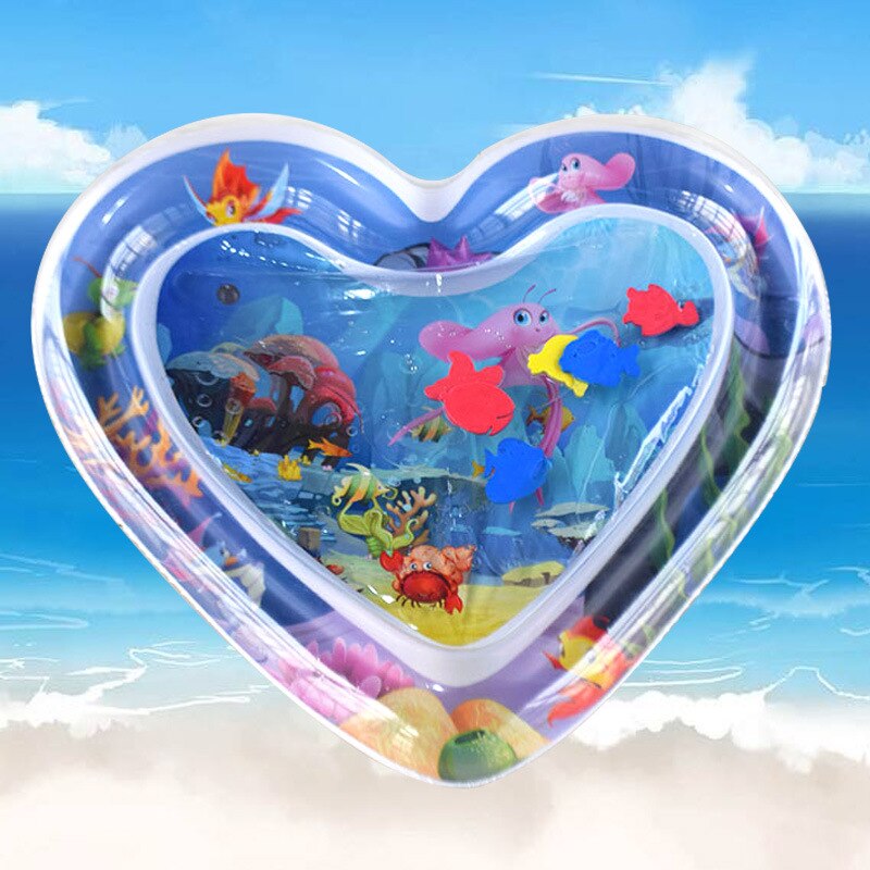 Water Mat Baby Inflatable Patted Pad Baby Inflatable Water Cushion Infant Play Mat Toddler Funny Pat Pad Toys: Q 68x65cm
