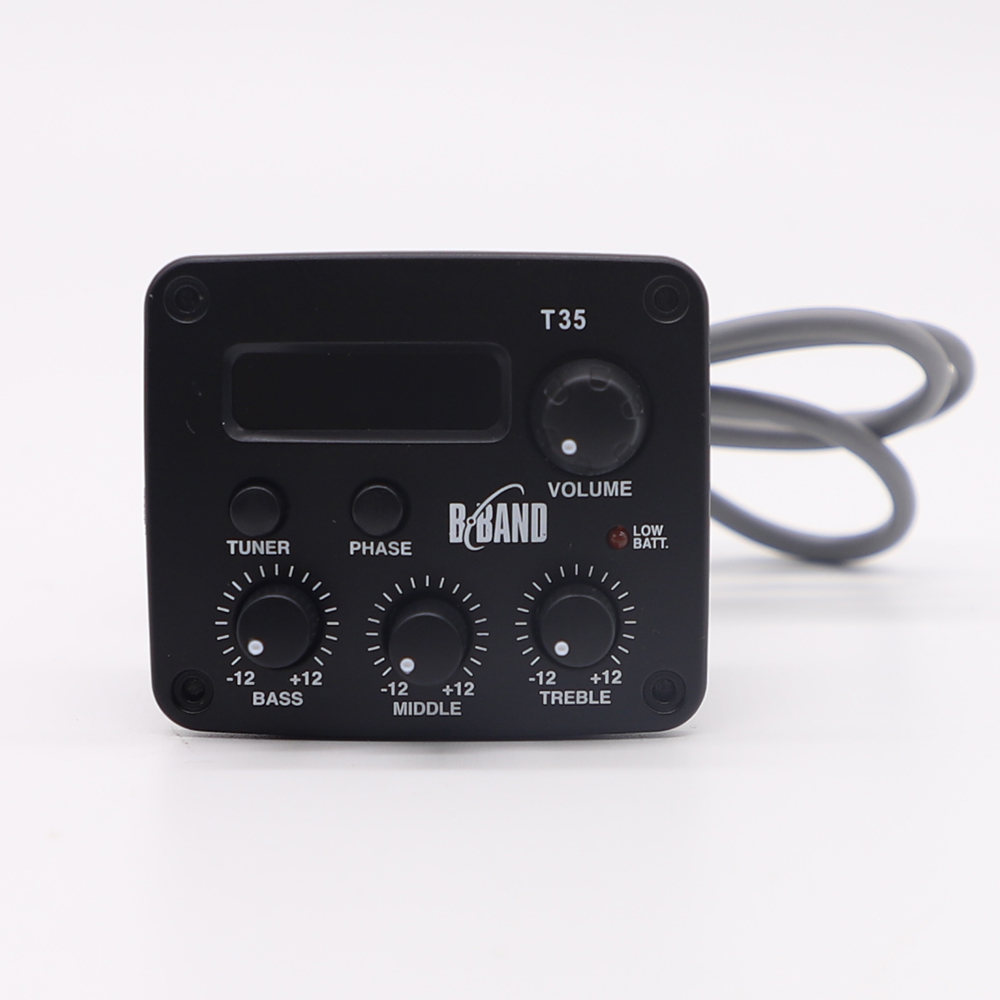 B-bånd  t35 akustisk guitar forforstærker pickup 3 bånds eq kromatisk display indbygget tuner med keramisk piezo
