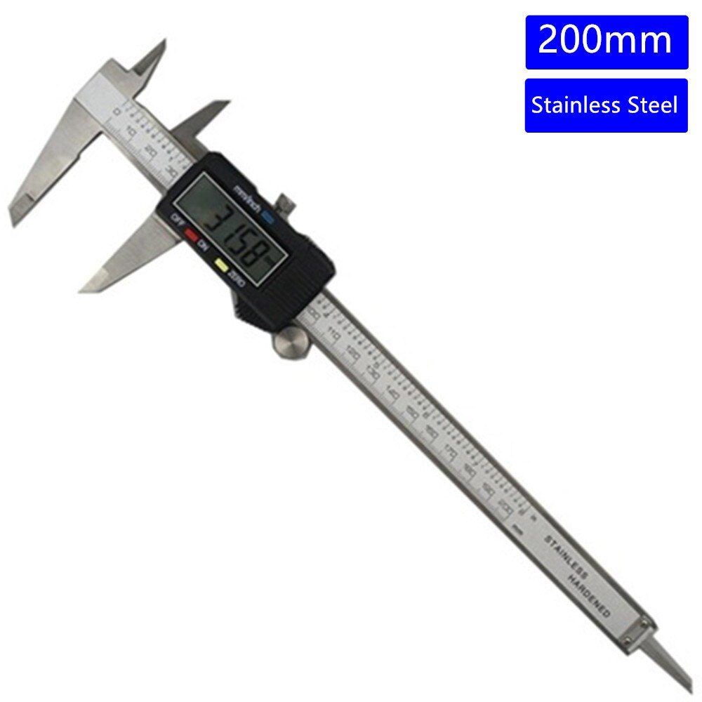 Electronic Digital Vernier Calipers 0-150mm/200mm/300mm 0.01mm Stainless Steel LCD Ruler Measuring Gauging Tools: 0-200mm Metal
