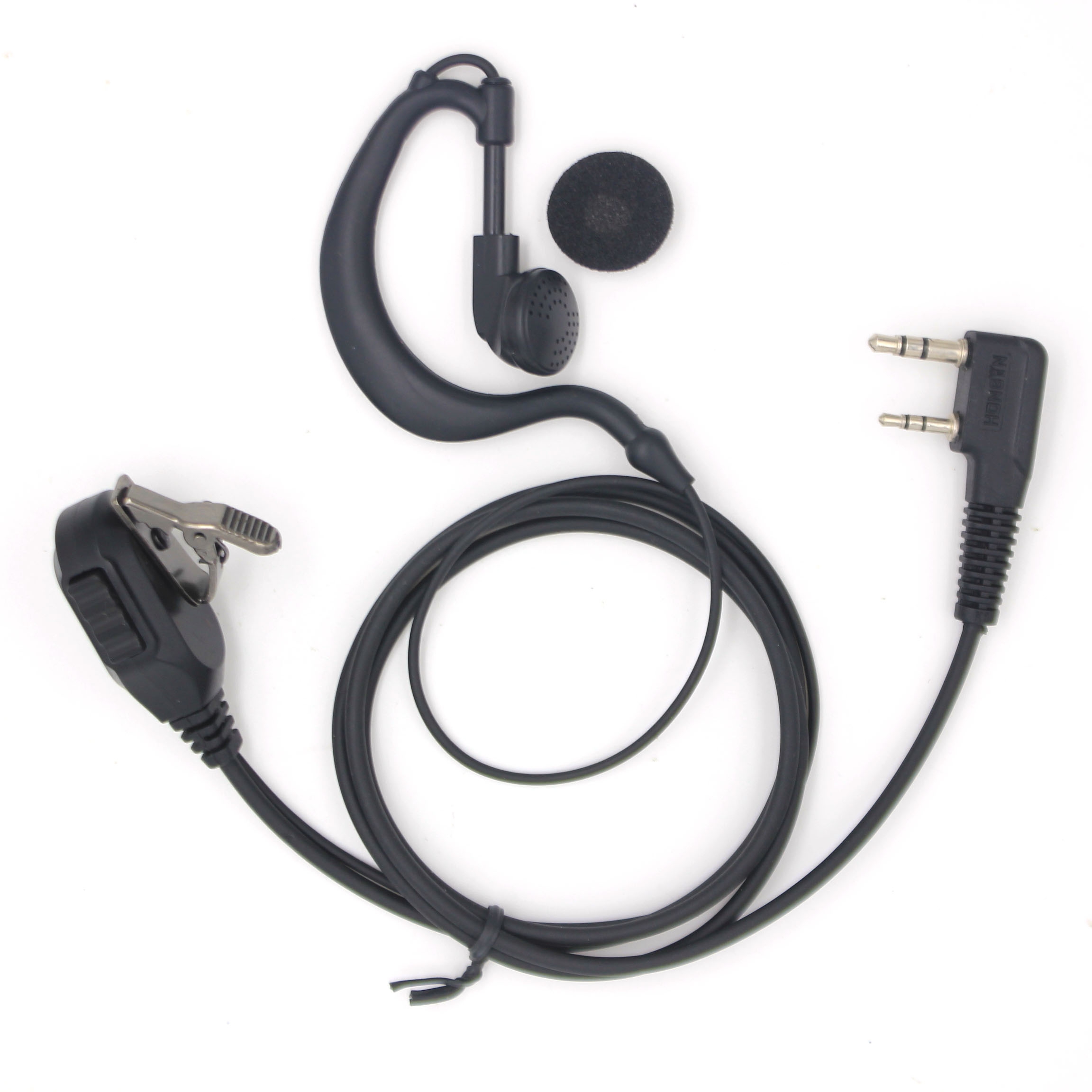 Auricular tipo G, auricular de cable grueso trenzado, Walkie Talkie, auriculares para 2 pines, auricular de radio de dos vías en la oreja, gancho C para MD-UV380, etc.