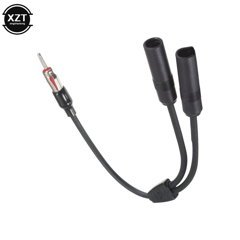 30.5cm Car Antenna Cable Adapter Aluminum Plug In 1 For 2 Radio Antenna Extension Cable Meet More Connectivity Antenna For Car