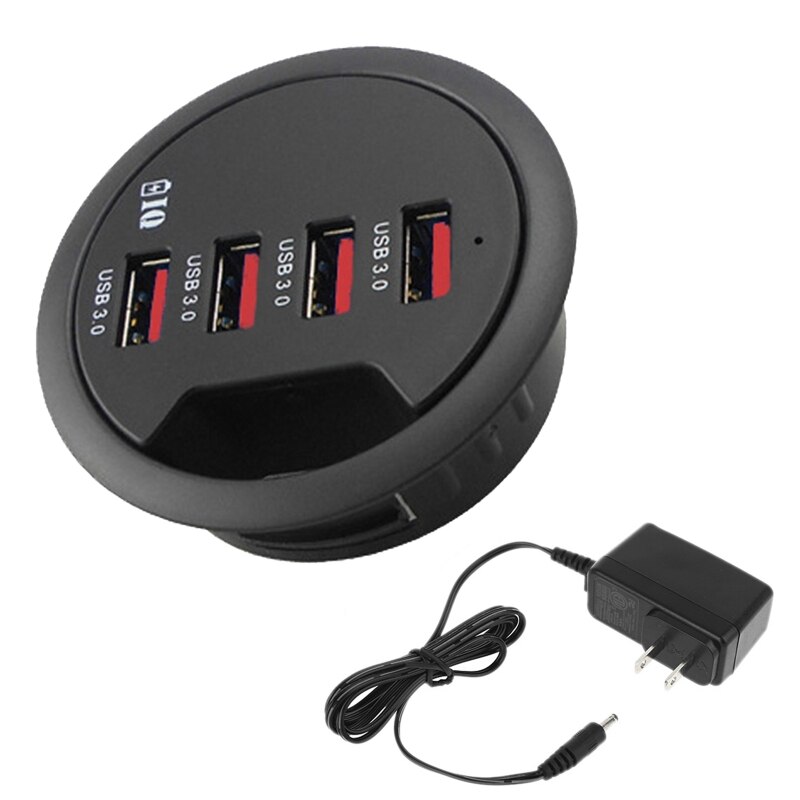 Montering in-desk 4 portar usb 3.0 nav skrivbord adapter multi splitter för stationär dator