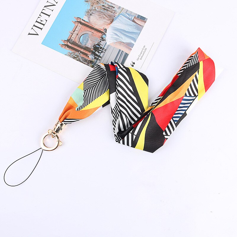Mobile silk Lanyard neck strap for key card phone string kawaii wrist strap hand key cord necklace phone holder rope: 11