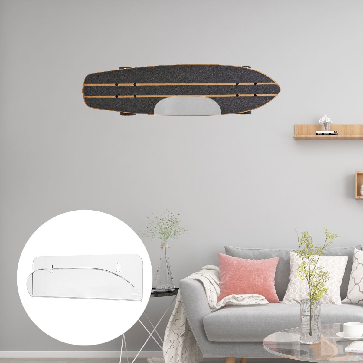Skateboard Magazijnstelling Acryl Muur Gemonteerde Skateboard Display Stand Beugel