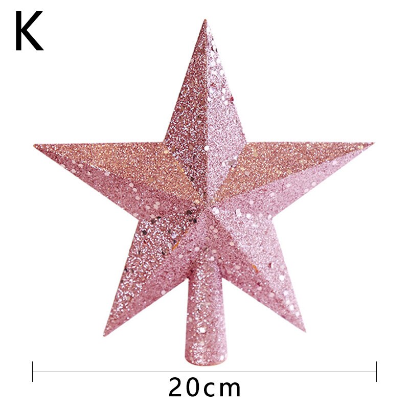 10/15/20cm juledekorationer juletræ top stjerne fem-peget stjerne vedhæng ornament til juletræ topper forsyninger: K