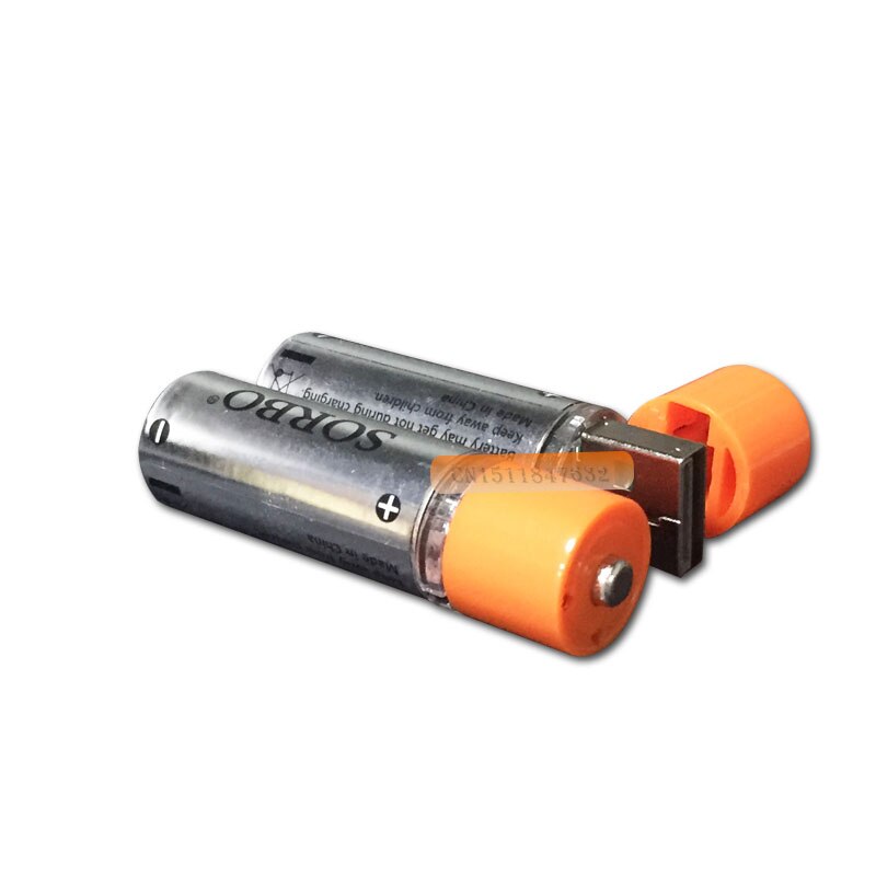 2 STUKS SORBO 1.5V 1200mAh USB Oplaadbare 1 Uur Snel Opladen AA Li-po Batterij