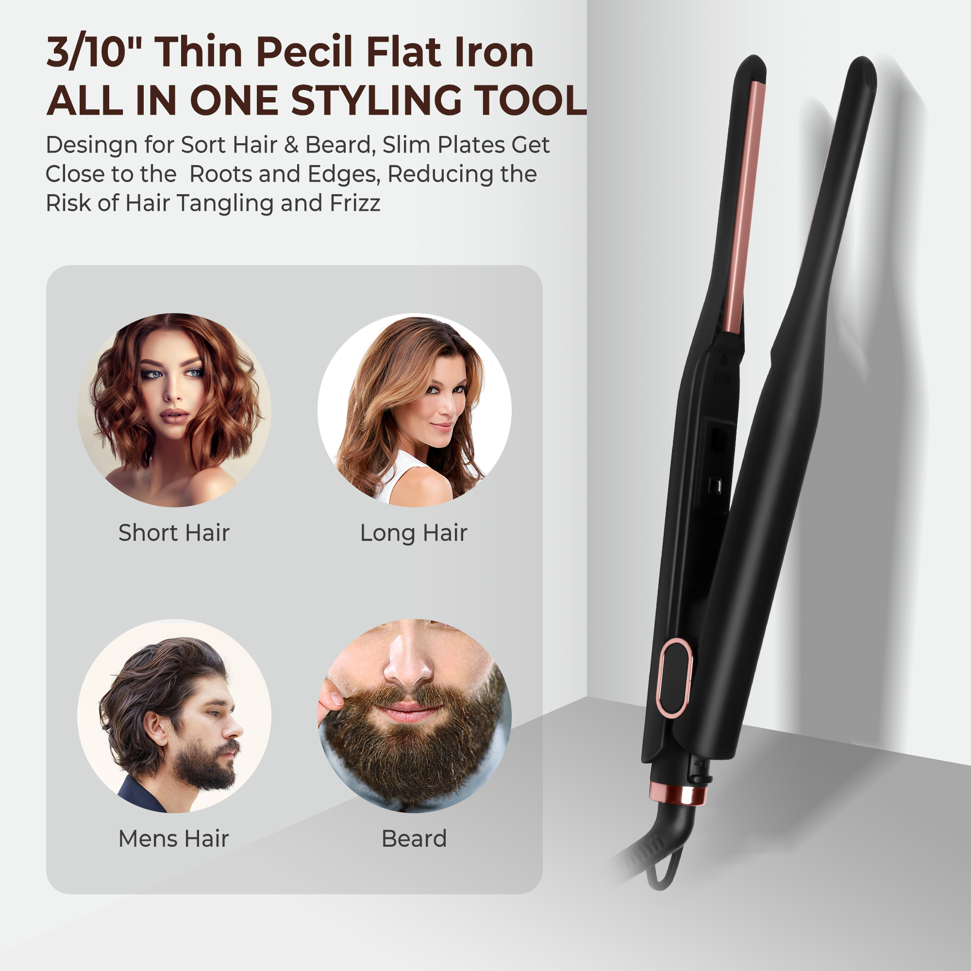 Mini Stijltang Kleine Stijltang voor Kort Haar 2 in 1 Haar Rechttrekken Krultang Potlood Stijltang Styling Tools