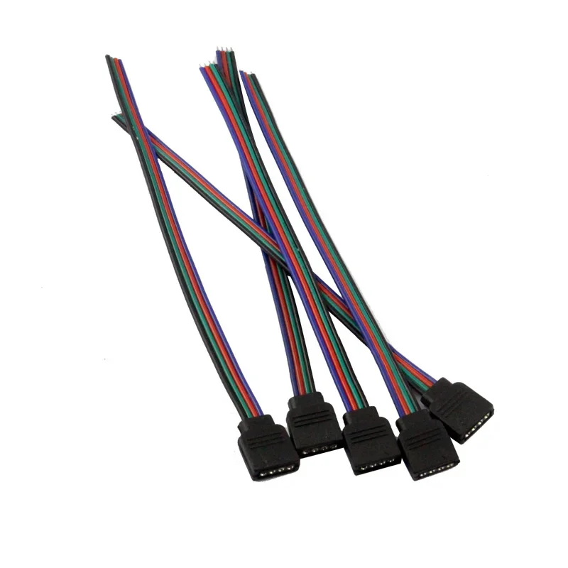5 stks 15 CM 4Pin Connector Kabel Man Vrouw Geen Behoefte Solderen Quick Draad voor 4PIN 10 MM RGB COB SMD LED Strip Licht naar Controller