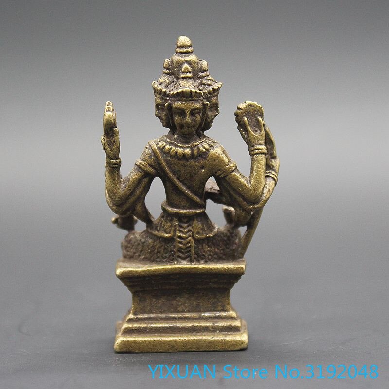 Brons Erawan Boeddha Kleine Decoratie Messing Antieke Nepal Tantrische Boeddha Acht-Gewapende Bronzen Boeddha Vierarmige Guanyin Antieke