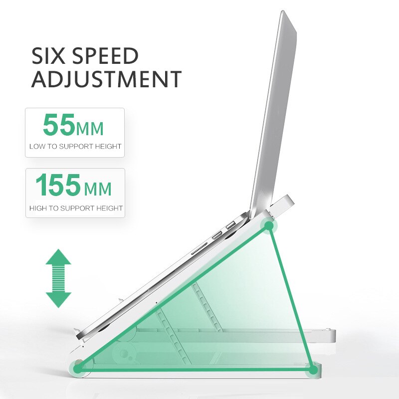Soporte plegable para ordenador portátil para MacBook Pro, soporte ajustable ABS para tableta, portátil, soporte de escritorio para iPad