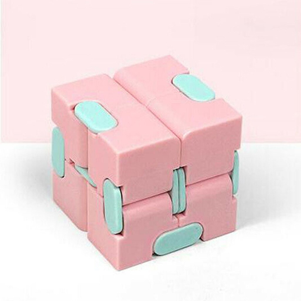 Fidget Speelgoed Kinderen Vingertoppen Decomprimeren Draagbare Lichtgewicht Magic Vierkante Antistress Speelgoed Infinity Puzzel Zintuiglijke Speelgoed #2: Roze