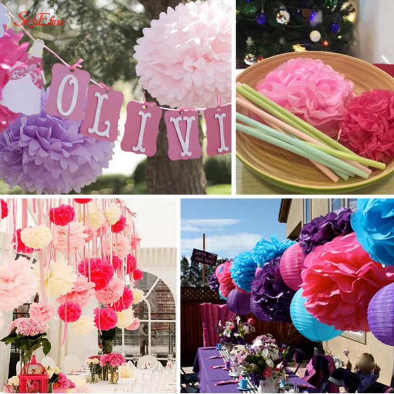 10 Pcs 6 Inch 15 Cm Kunstmatige Bloemen Tissuepapier Pom Poms Papieren Bloemen Ball Pompom Bruiloft Verjaardag Decoratie Partijen 5Z