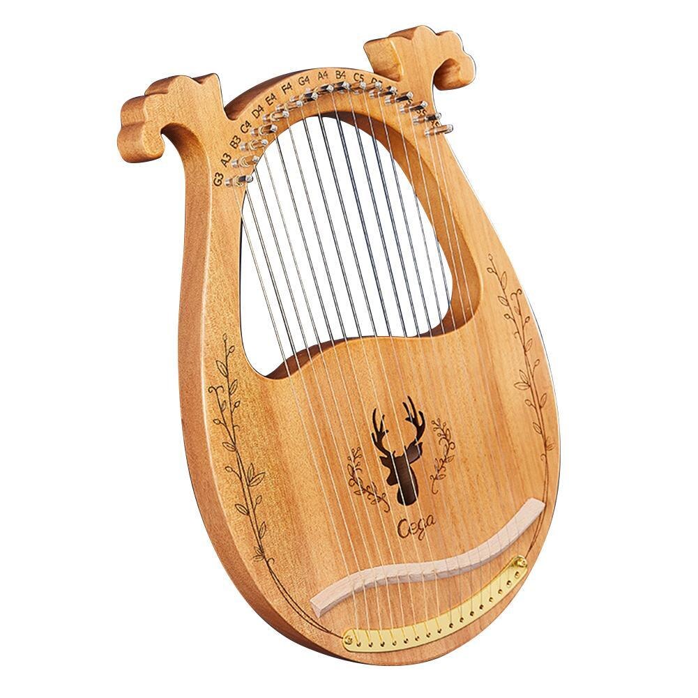 Lier Piano 19 Snaren Houten Mahonie Lier Harp Muzikale 16-String Tuning Met Reserve Snaren En Wrench Instrument X7I1: F