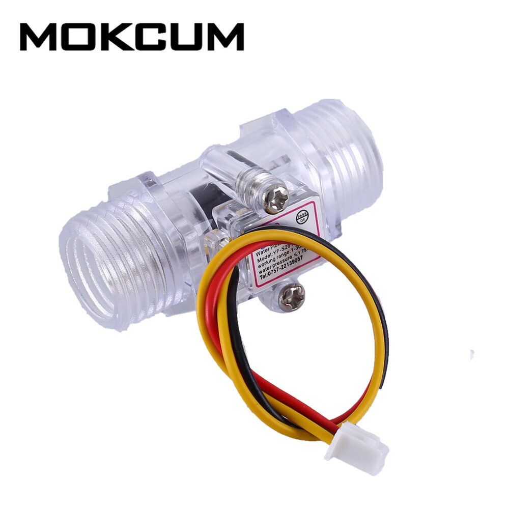 DN15 DC 5V 12V 1/2inch G1/2 Clear Water Flow Hall Sensor Switch Transparent Flowmeter Hall Sensor Counter 1.75MPa 30L/min