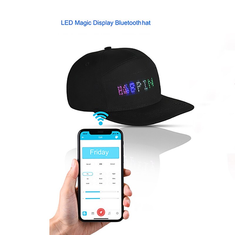 Led Licht Caps Glow In Donker Licht Up Hoeden Caps Lichtgevende Hoed Unisex Mobiele App Bediening Led Verlichting Bluetooth hip Hop Hoed