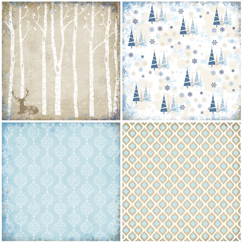 ZFPARTY 12 stks 6 "Single-side Gedrukt Winter patroon creatieve papercraft art papier handgemaakte scrapbooking kit set boek