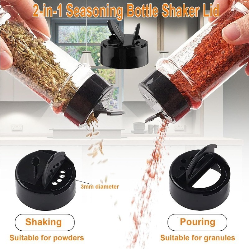 20/1PC Plastic Spice Jars Containers with Cap Transparent Seasoning Powder Jars Condiment Storage Boxes Container Kitchen Tools