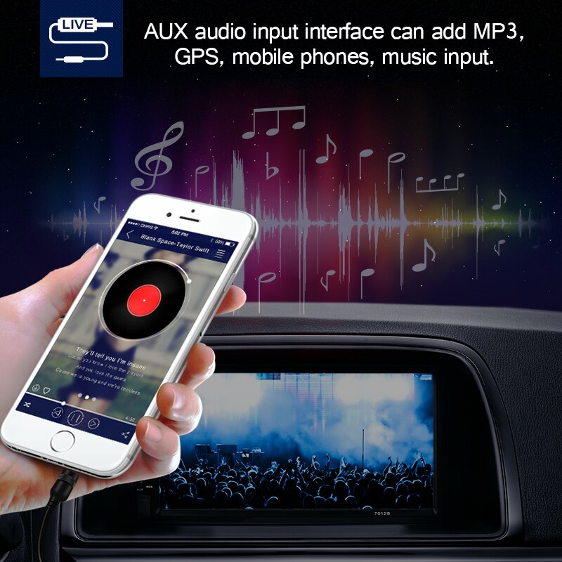 1pc radio samochodowe odtwarzacz MP5 2hałas 7012B lustro połączyć Bluetooth 7 ''ekran dotykowy odtwarzacz multimedialny FM kamera tylna pilot zdalnego sterowania