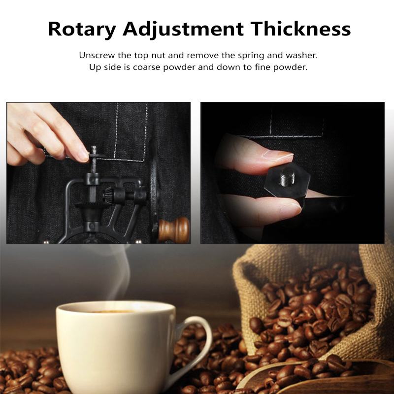 Retrostil burr kaffekvarn manuell hand kaffebryggare majs kvarn hand-vev rulle kaffekvarn kaffeverktyg