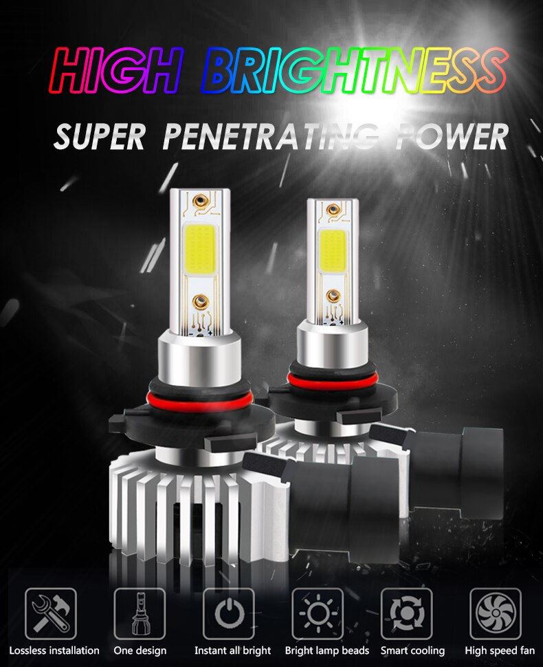 D9 Canbus Error Gratis White 9012 HIR2 9006 Led Super Heldere 80W 6000K Witte Auto Drl Lamp/Rijden Fog Light Koplamp Lampen