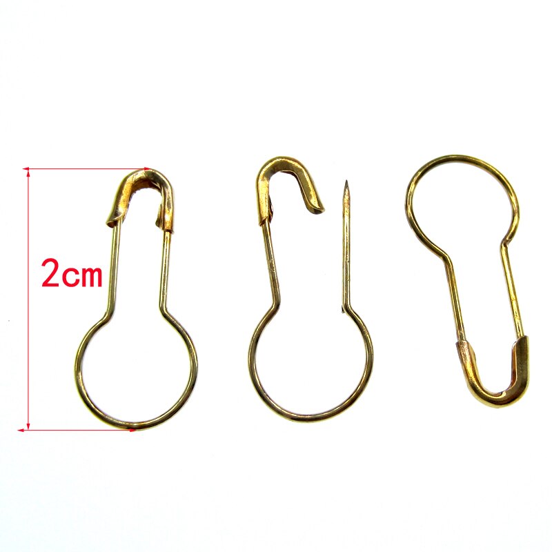 100Pcs Copper Small Safety Pins DIY Craft Supplies Round Calabash Buckle Pins Clothes Knitting For Sewing Tool 2.0cm