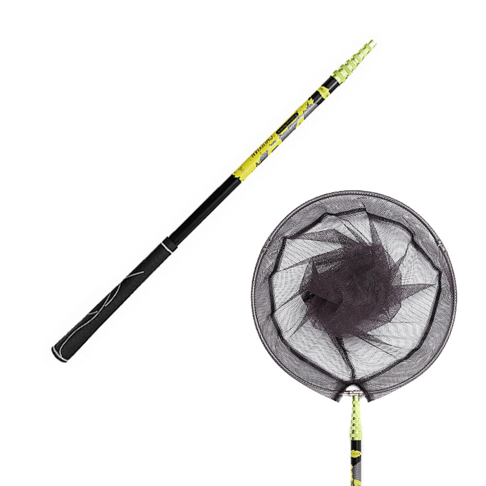 Fishing Net Fish Landing Net Foldable Collapsible Telescopic Pole Handle Durable Mesh PUZ777: 3M