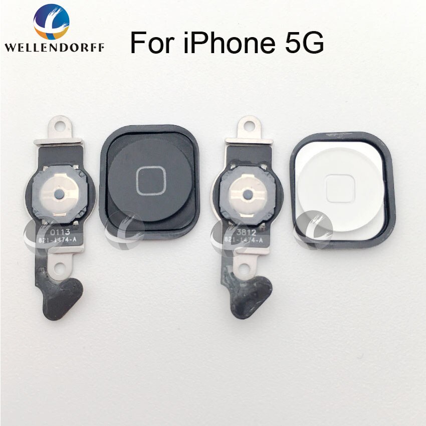Home Button Met Flex Kabel Voor Iphone 4 4S 5 5S 5C Se Vervanging Vergadering 100% Zwart Wit Rose Gold Test Ok