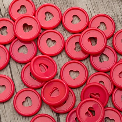 Anneau de liaison en plastique 35MM, trou en forme de champignon, disque à 360 degrés pour bricolage, fournitures scolaires et de bureau: 24Pcs-red