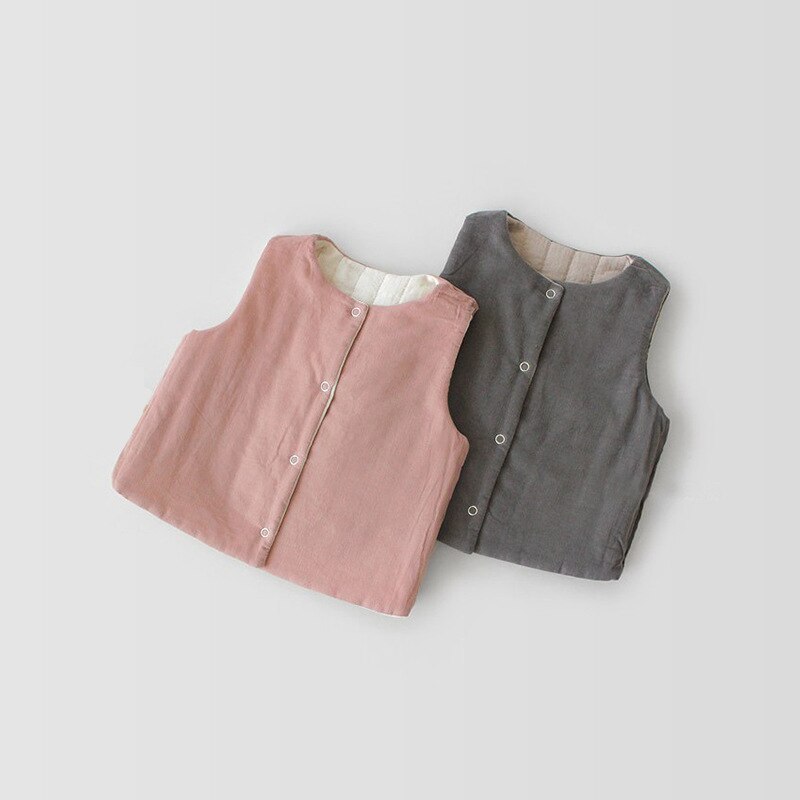 bébé garçons et filles gilet garder au en automne et en hiver avec chapeau gilet enfant en bas âge Version coréenne Cardigan vêtements extérieurs
