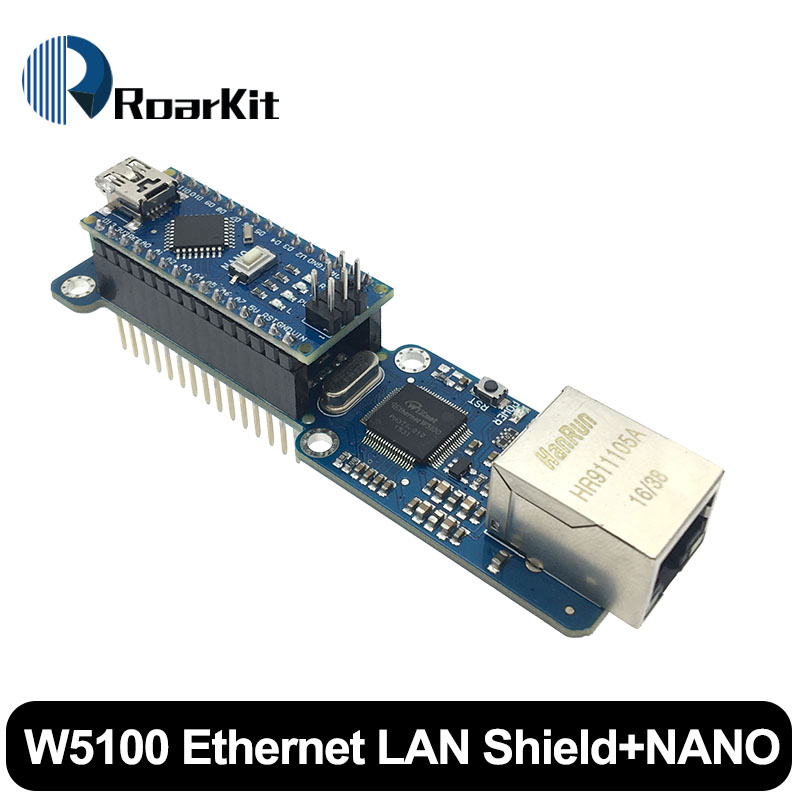 NANO 3,0 L298P 2A DC Schrittmotor Treiber Schild Modul W5100 Ethernet LAN Netzwerk/Datensatz RTC Real Zeit uhr Für Arduino: Network with nano