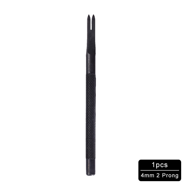 Jiwuo-punzón de costura con agujeros de cuero de 3-4mm, herramienta de costura hecha a mano, 1/2/4/6 puntas, Arte de cuero, bolsa de cuero, herramientas artesanales: 4mm 2Prong