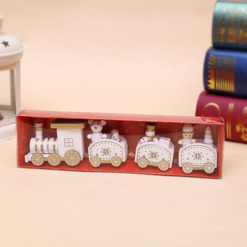 Cute Christmas Wood Small Train Toy Festival Home Decoration Christmas Innovative for Kids Children Navidad 2021Childrens