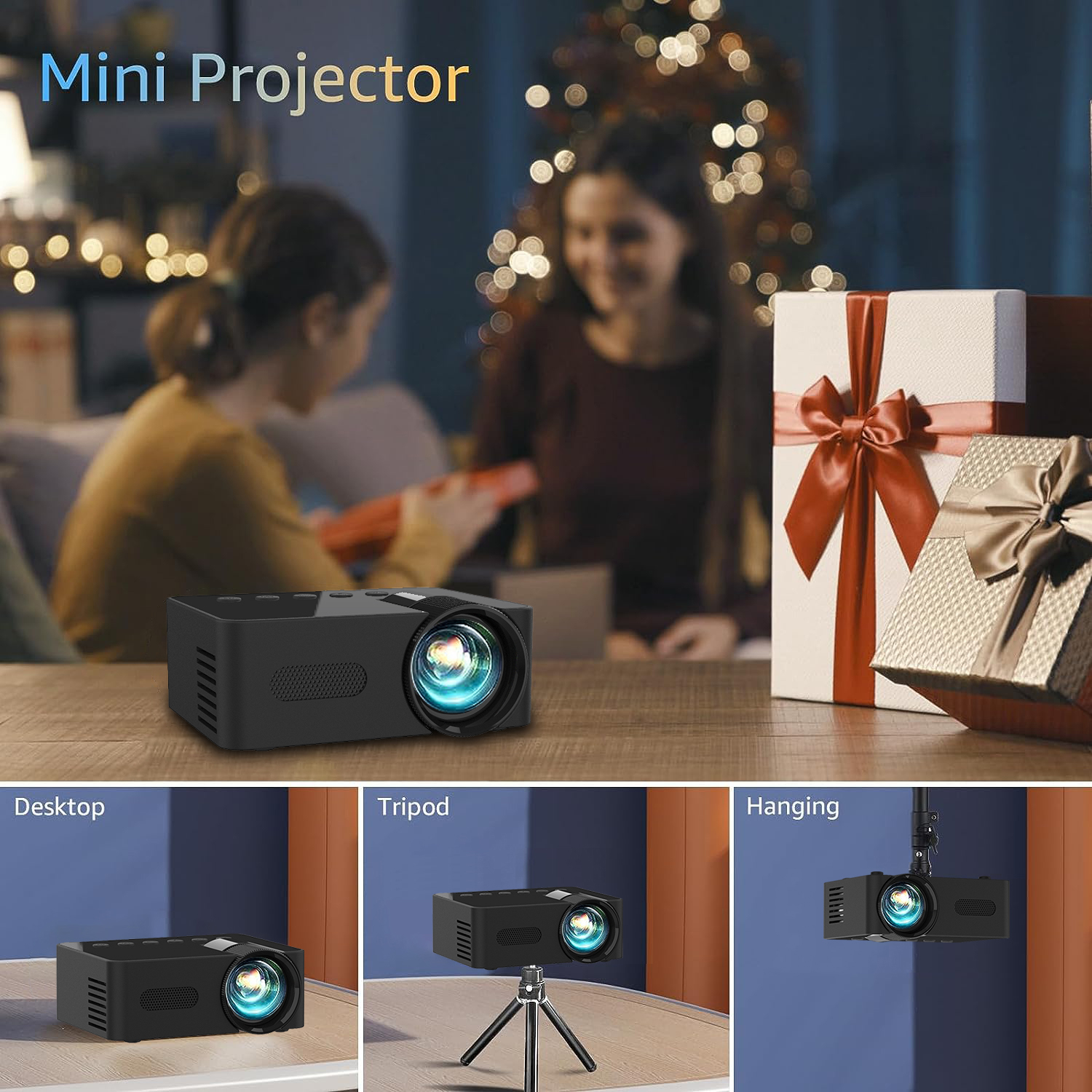 Portable projector YT100. Supports high-definition projection. Mini projector. Mobile cinema.