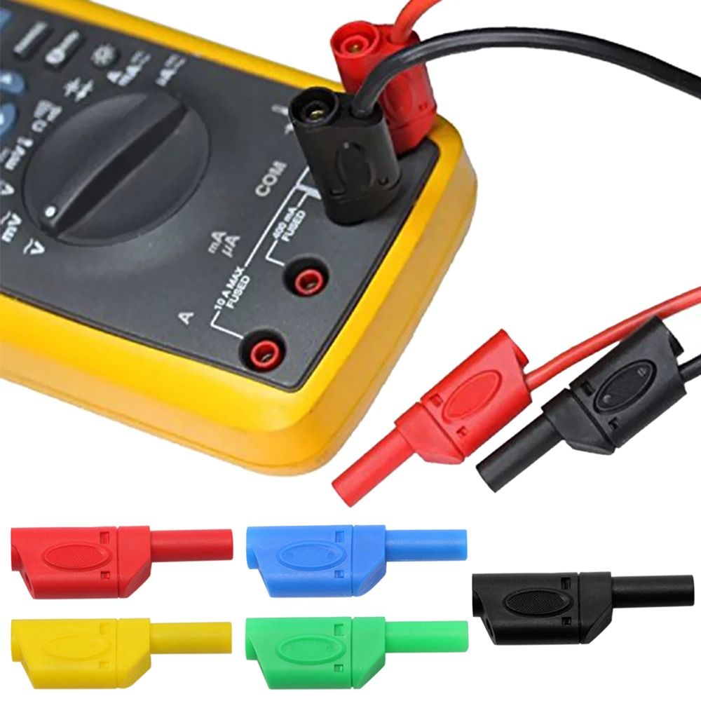 Stapelbare Bananenplug Diy 4Mm Zwart Rood Bananenstekker Veiligheidsmantel Elektrisch Gereedschap