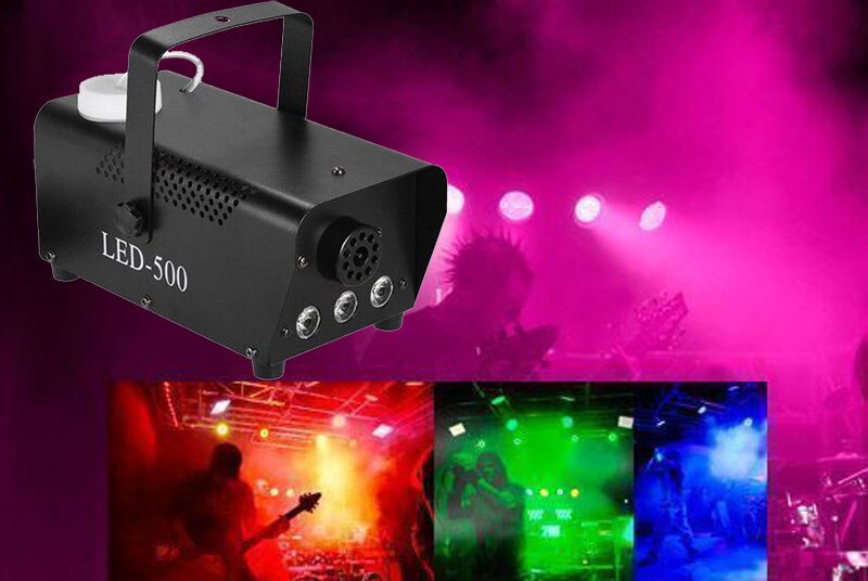 mini 500w ledet rgb trådløs fjernkontroll tåkemaskin pumpe dj diskotek røykmaskin til fest bryllup jul scene ledet fogger