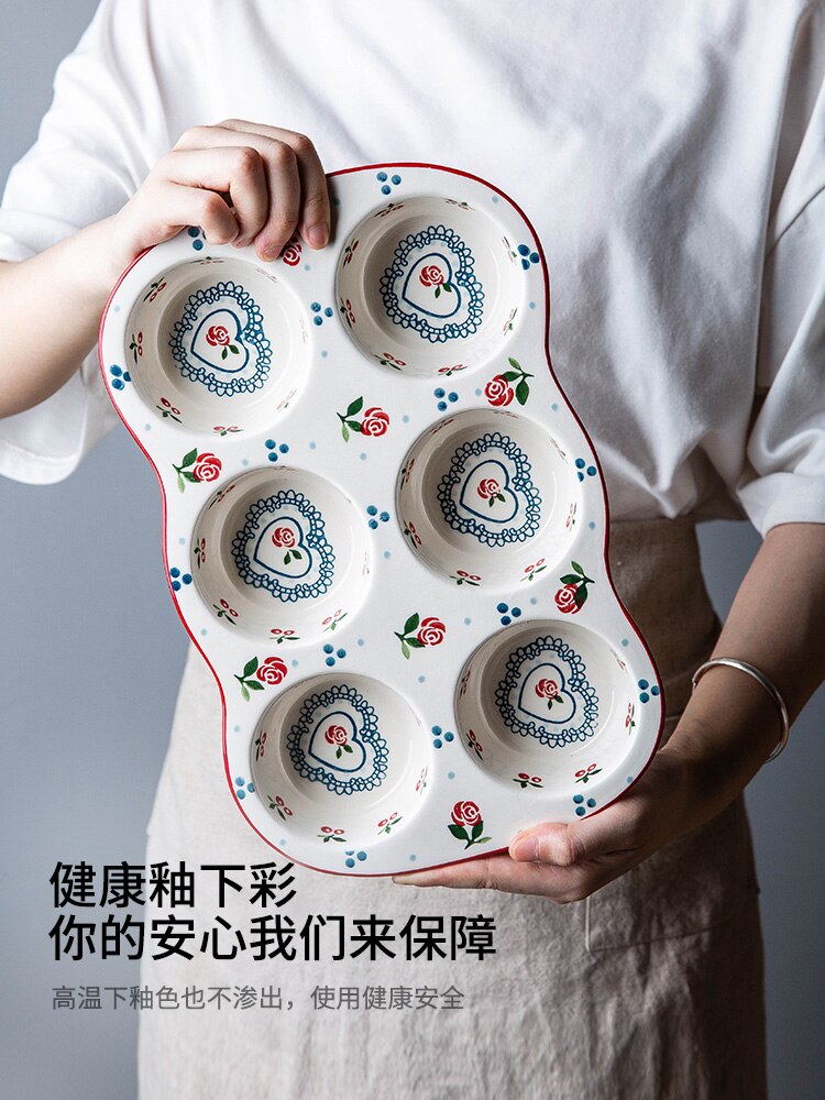 Nordisk keramik bageform non-stick donut kageform varmebestandig hjemmekøkken dessertværktøj  mm60hb