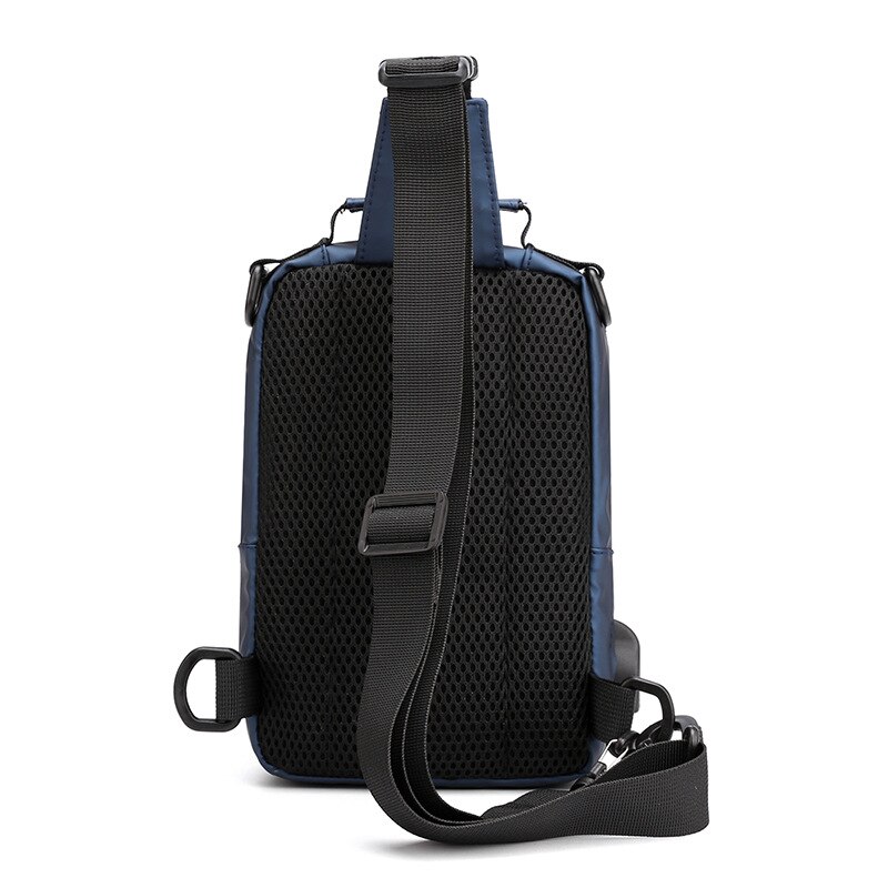 Male Shoulder Bag USB Charging Crossbody bags Men Anti Theft Messenger Bags Chest Bag Waterproof Nylon Men Black Bag Casual