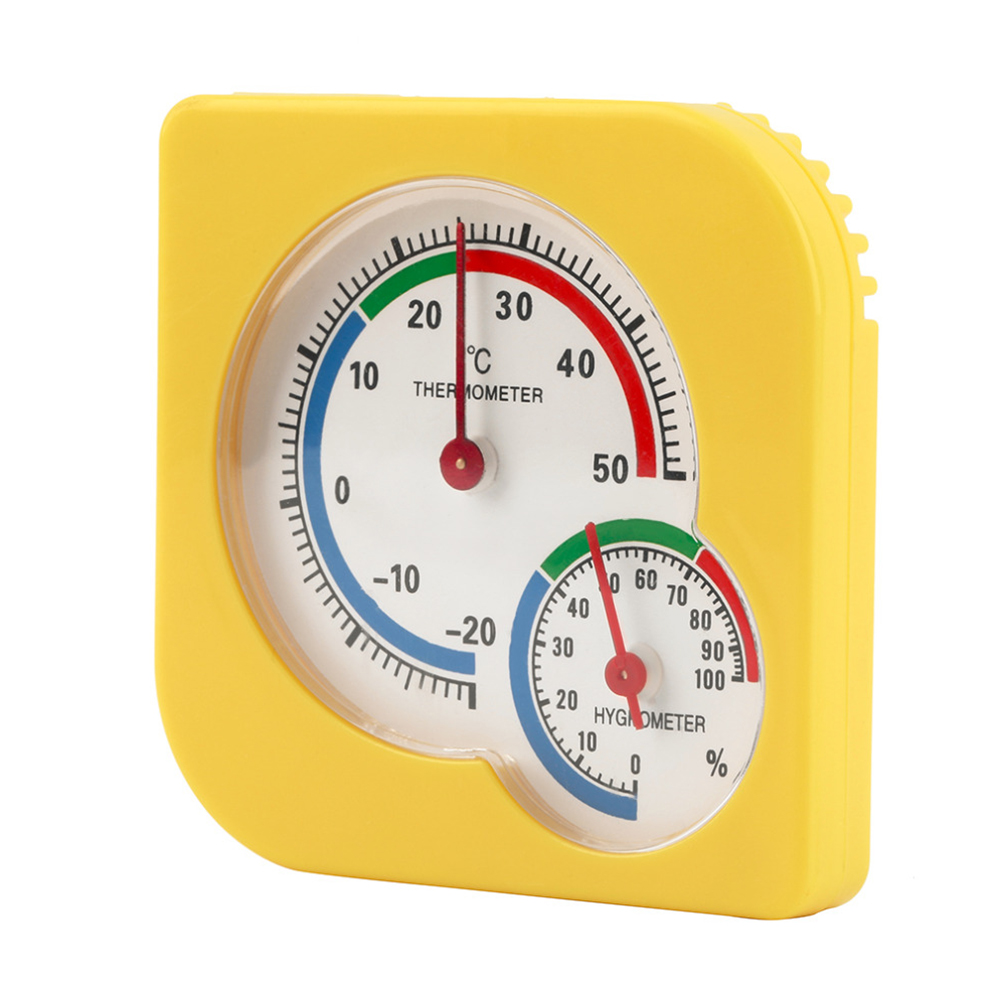 Universal indendørs udendørs vådt hygrometer fugtighedstermometer temp temperaturmåler gul mekanisk termometer
