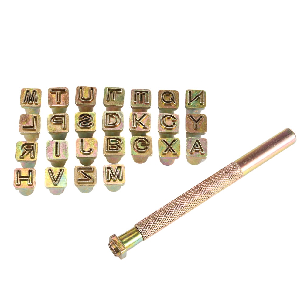 Leather Crafts Capital Letters Stamp Set 26 Letters Alphabet Stamps Steel Punch Tool Leather Art Crafts Stamping Tools K: Default Title